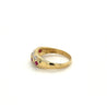 Ruby and Diamond Art Deco Square Pattern Vintage Ring