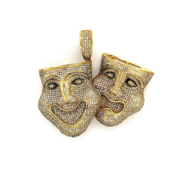 タリアとメルポメネの劇場 10kゴールド ダイヤモンド Pendant – Assay Jewelers