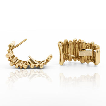 Tiffany & Co. 18K Gold Ribbed Huggie Latch Back Vintage Earrings – Assay Jewelers