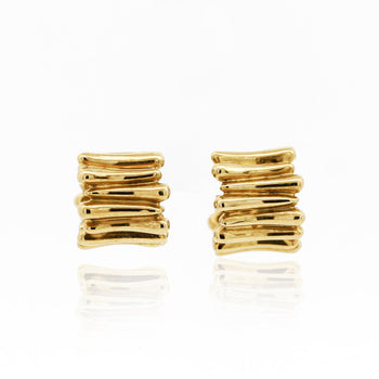 Tiffany & Co. 18K Gold Ribbed Huggie Latch Back Vintage Earrings – Assay Jewelers