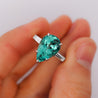 Tiffany & Co. 6.5 Carat Pear Cut Green-Blue Tourmaline and Diamond Platinum Ring