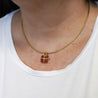 Tiffany & Co. Carnelian Pendant in 18K Gold Snake Chain Necklace