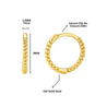 Tiny 9mm Rope Huggie Hoop 14k Gold Earrings