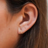 Tiny 9mm Rope Huggie Hoop 14k Gold Earrings