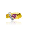 Trilliant-Schliff Pinker Saphir in 14k massivem Gold Ring