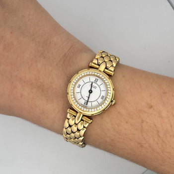 Van Cleef & Arpels La Collection 18K Gold Diamond Bezel Ladies Watch – Assay Jewelers