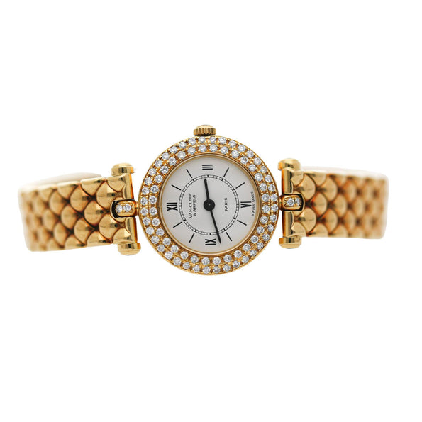Van Cleef & Arpels Paris Classique 18K Gold Diamond Bezel Ladies Watch