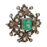 Victorian-Era Brooch With 3.12 Carat No Oil Colombian Emerald & Old Cut Diamonds