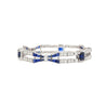 Vintage 12 Carat Blue Sapphire and Diamond Art Deco Open Bracelet in Platinum