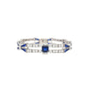 Vintage 12 Carat Blue Sapphire and Diamond Art Deco Open Bracelet in Platinum