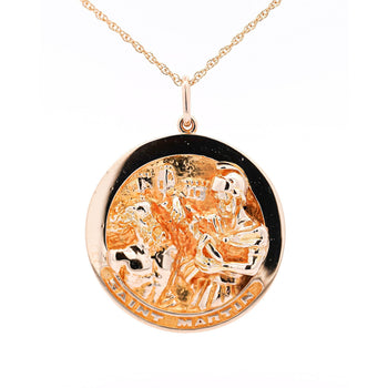 Vintage 14k Solid Gold Carved Medallion Pendant (Set of 3) by William Ruser - Our Lady of Fatima, Saint Martin, Saint George – Assay Jewelers