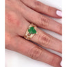 Vintage 18K Rose Gold Jadeite Jade Carved Frog Open Shank Ring