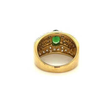 Vintage 1.50 Carat Oval Cut Green Tsavorite and Diamond Cluster Ring – Assay Jewelers