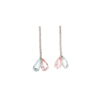 Boucles d’oreilles détachables mix & match style Anciens 26 CTTW en aigue-marine, kunzite et diamant – Assay Jewelers