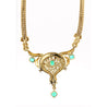 Vintage 5 Carat Emerald & Diamond Necklace in 14K Gold