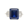 Vintage AGL Zertifiziert 6,80 Karat No Heat Blauer Saphir und Diamant Platin Ring