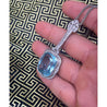 Vintage Art Deco Era GIA Certified Aquamarine and Old Euro Cut Diamond Necklace