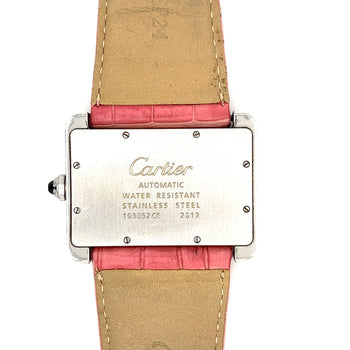 Vintage Cartier Divan 2612 Ladies Wrist Watch W/ Pink Leather Strap – Assay Jewelers