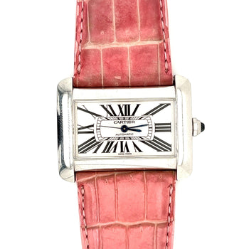 Vintage Cartier Divan 2612 Ladies Wrist Watch W/ Pink Leather Strap – Assay Jewelers