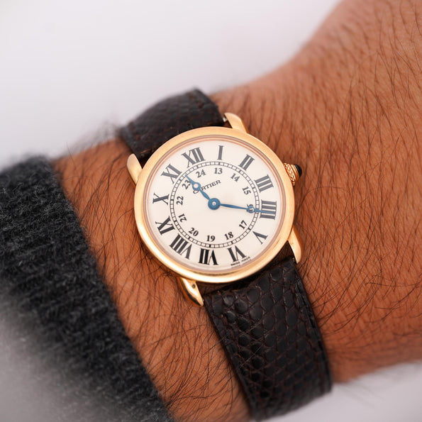 Vintage Cartier Ronde Louis 2886 Quartz 29mm 18K Gold Watch