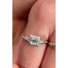 Vintage Dainty Emerald Cut Natural Diamond Ring in 18K White Gold