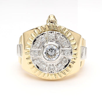 Vintage Diamond Platinum and 18K Gold Unisex Watch Face Ring – Assay Jewelers