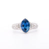 Vintage GIA Certified 4 Carat Marquise-Cut Ceylon Sapphire & Diamond Platinum Ring