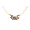 Vintage GIA Certified 5 Carat Heart Blue Sapphire, Diamond & Pearl Necklace