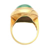 Vintage Grade A Jadeite Jade Gump's San Francisco Bezel Set Ring in 18K Gold