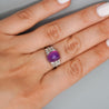 Vintage No Heat 7 Carat Purplish Pink Star Sapphire Platinum Art Deco Ring