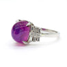Vintage No Heat 7 Carat Purplish Pink Star Sapphire Platinum Art Deco Ring