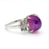 Vintage No Heat 7 Carat Purplish Pink Star Sapphire Platinum Art Deco Ring
