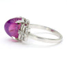 Vintage No Heat 7 Carat Purplish Pink Star Sapphire Platinum Art Deco Ring