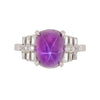 Vintage No Heat 7 Carat Purplish Pink Star Sapphire Platinum Art Deco Ring