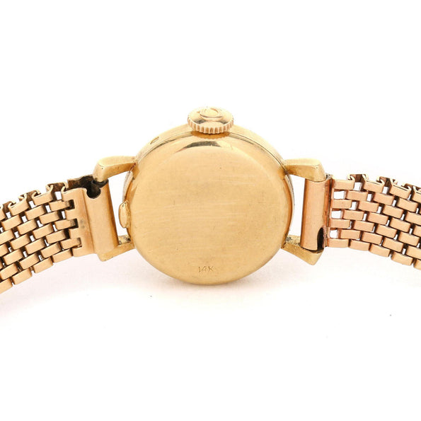 Vintage Omega 10382 17mm 14K Gold Fluted Bezel Manual Wind Ladies Watch