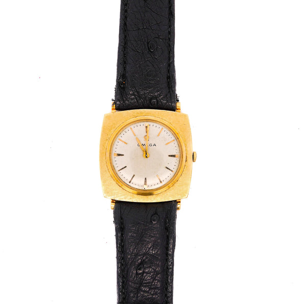Vintage Omega D6660 27mm 18K Gold Cushion Manual Watch Watch