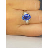 Vintage Oval Cut Natural Blue Sapphire Mounted in a Platinum Ring