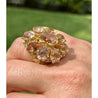 Vintage Pear Shape Tourmaline Cluster Ring in 14k Gold