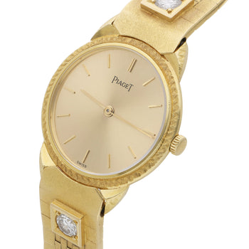 Vintage Piaget 924 24mm 18K Gold Diamond Champagne Dial Watch – Assay Jewelers