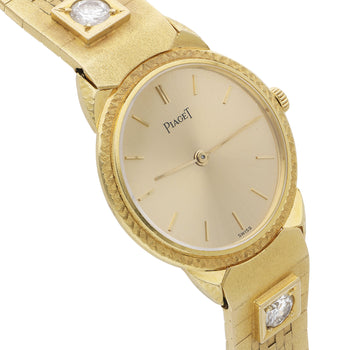 Vintage Piaget 924 24mm 18K Gold Diamond Champagne Dial Watch – Assay Jewelers