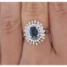 Vintage Platinum 1.18 Carat Oval Blue Sapphire & Diamond Halo Filigree Ring