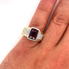 Vintage Radiant Cut 4.50 Carat Red Rubellite Tourmaline and Diamond Ring in Platinum and 18K Gold