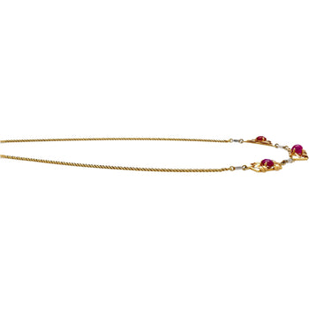 Vintage Retro Era 6.22 Carat Star-Ruby & Diamond Necklace with 14K Gold Carved Detailing – Assay Jewelers
