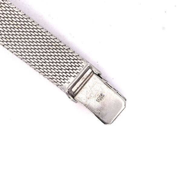Vintage Rolex Cellini 3809 Manual 18K White Gold & Silver Mesh Watch
