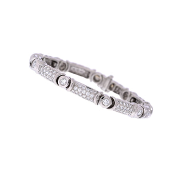 Vintage Suna Signed 7 carat Natural Diamond and Platinum Bracelet, 7 inches, 6mm – Assay Jewelers