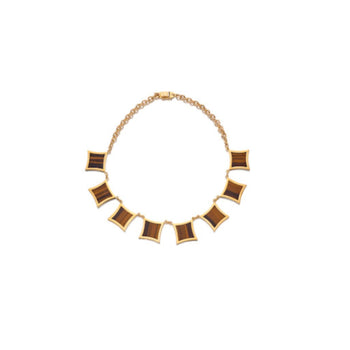 Anciens collier en quartz œil de tigre et or 18K, signé G. Vascellari – Assay Jewelers