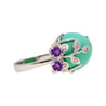 Vintage Turquoise, Amethyst and Diamond Ring, Earring, and Necklace Jewelry Set