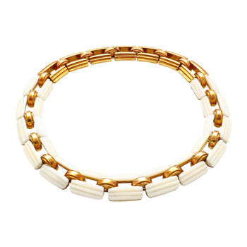 White Agate & 18K Yellow Gold Earring & Link Necklace Jewelry Set – Assay Jewelers