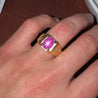 Pink Star Sapphire & Diamond 14K Gold Unisex Statement Ring