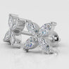 0.88 Carat Marquise Set Diamond in 14K White Gold Stud Earrings